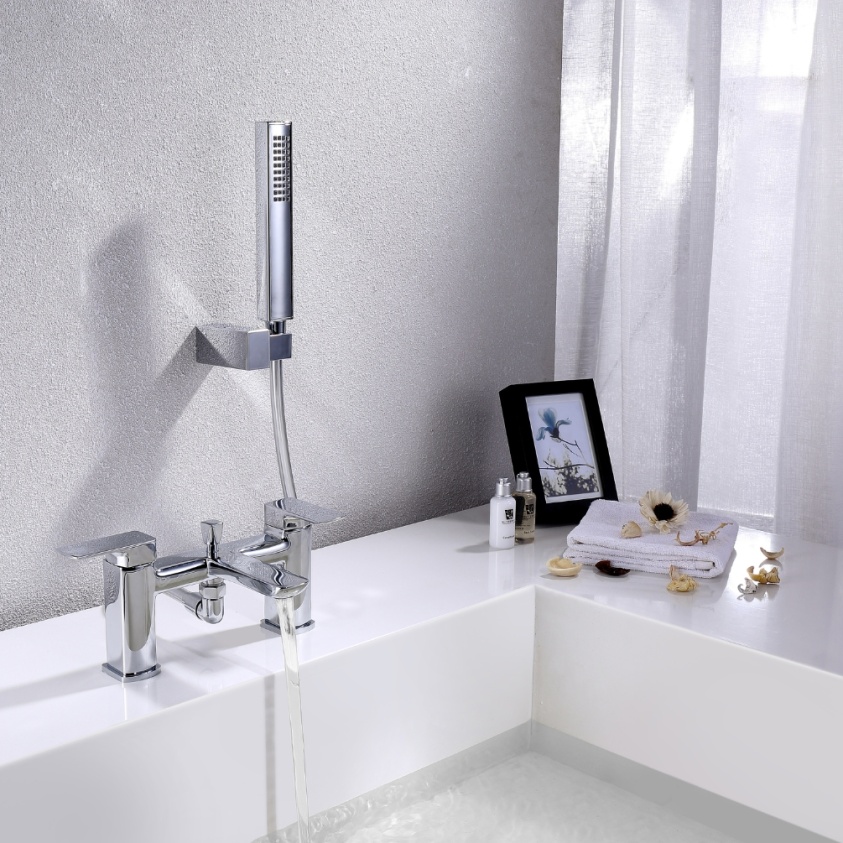 Product Lifestyle image of the Abacus Logic Deck Mounted Bath Shower Mixer